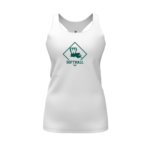 [FT0TRBWH-FYS-LOGO1] Decker Racerback Tank Top (Female Youth S, White, Logo 1)