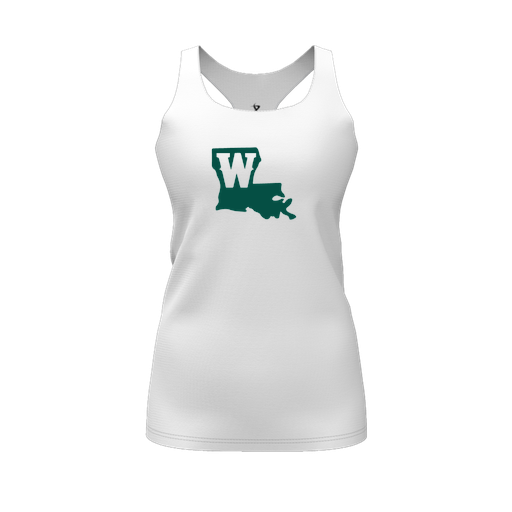 [CUS-DFW-RCBK-PER-WHT-FYS-LOGO2] Racerback Tank Top (Female Youth S, White, Logo 2)