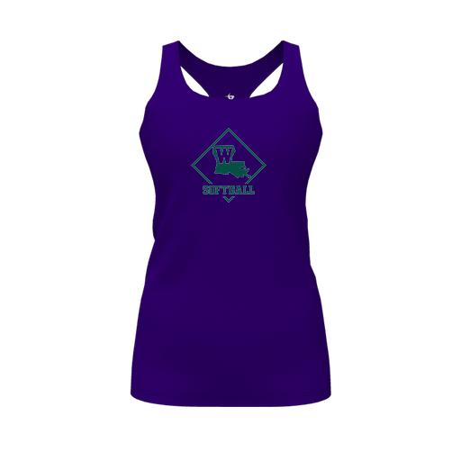 [CUS-DFW-RCBK-PER-PUR-FYS-LOGO1] Racerback Tank Top (Female Youth S, Purple, Logo 1)
