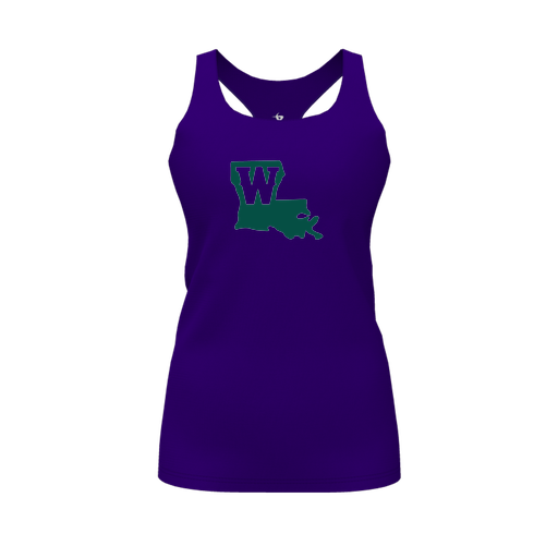 [FT0TRBPP-FYS-LOGO2] Decker Racerback Tank Top (Female Youth S, Purple, Logo 2)