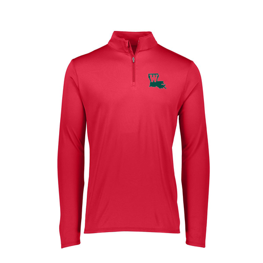 [FTLQFLRD-FAXS-LOGO2] Ladies Flex-Lite 1/4 Zip Shirt (Female Adult XS, Red, Logo 2)