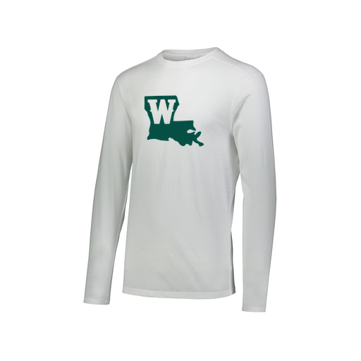 [FTLCUBWH-AXS-LOGO2] Decker Men's Tri-Blend T-Shirt - Long Sleeve (Adult XS, White, Logo 2)