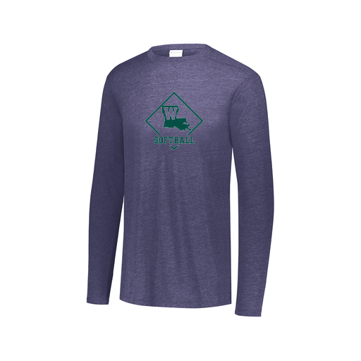 [FTLCUBNV-AXS-LOGO1] Decker Men's Tri-Blend T-Shirt - Long Sleeve (Adult XS, Navy, Logo 1)