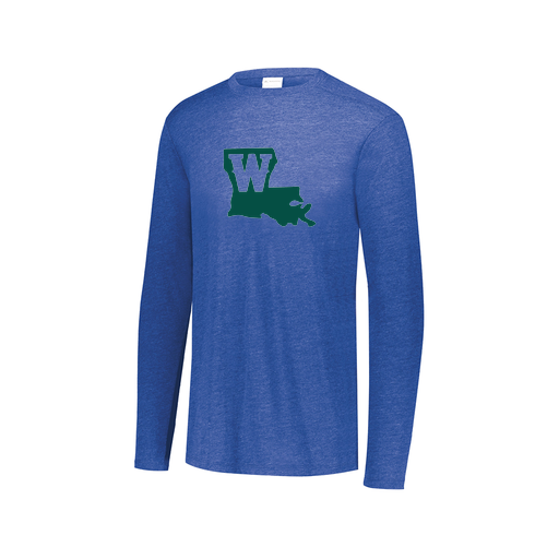 [FTLCUBRY-AXS-LOGO2] Decker Men's Tri-Blend T-Shirt - Long Sleeve (Adult XS, Royal, Logo 2)