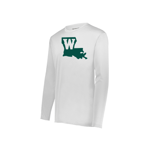 [222823.005.S-LOGO2] Youth LS Smooth Sport Shirt (Youth S, White, Logo 2)