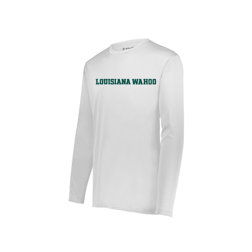 [222823.005.S-LOGO3] Youth LS Smooth Sport Shirt (Youth S, White, Logo 3)