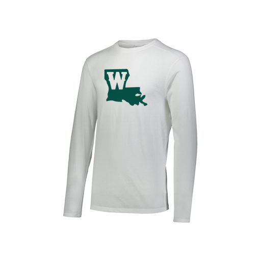 [3076.005.S-LOGO2] Youth LS Ultra-blend T-Shirt (Youth S, White, Logo 2)