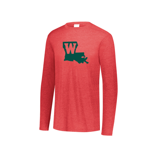 [3076.V96.S-LOGO2] Youth LS Ultra-blend T-Shirt (Youth S, Red, Logo 2)