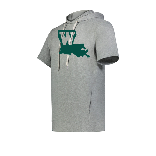 [222605-SIL-YS-LOGO2] YOUTH VENTURA SOFT KNIT SHORT SLEEVE HOODIE (Youth S, Silver, Logo 2)