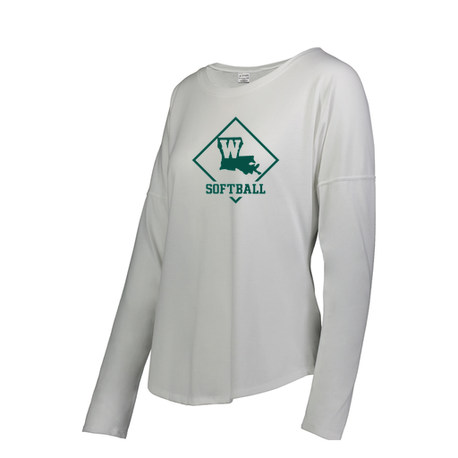 [FTLCUBWH-FAS-LOGO1] Decker Women's Tri-Blend T-Shirt - Long Sleeve (Female Adult S, White, Logo 1)