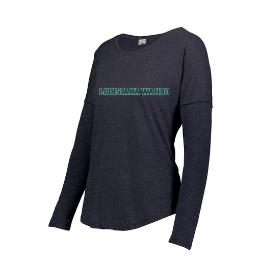 [FTLCUBNV-FAS-LOGO3] Decker Women's Tri-Blend T-Shirt - Long Sleeve (Female Adult S, Navy, Logo 3)