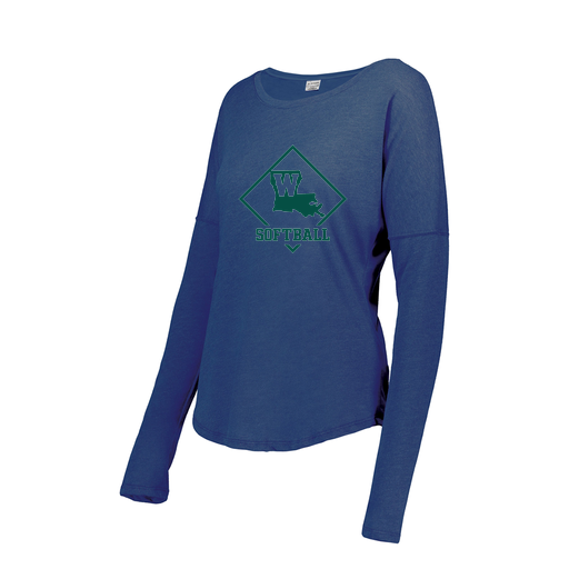 [FTLCUBRY-FAS-LOGO1] Decker Women's Tri-Blend T-Shirt - Long Sleeve (Female Adult S, Royal, Logo 1)