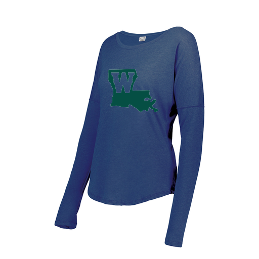 [FTLCUBRY-FAS-LOGO2] Decker Women's Tri-Blend T-Shirt - Long Sleeve (Female Adult S, Royal, Logo 2)