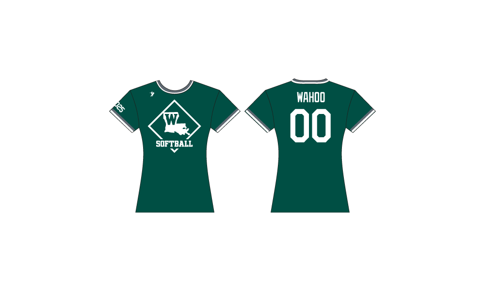 Louisiana Wahoo Softball - Green Crew Neck Jersey (2026)